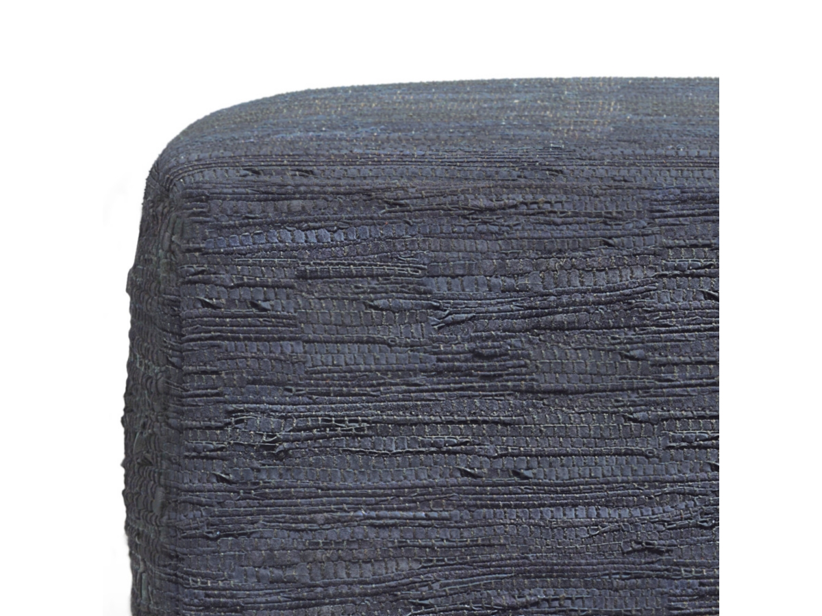 Simpli Home Fredrik Woven Leather Square Pouf, , large