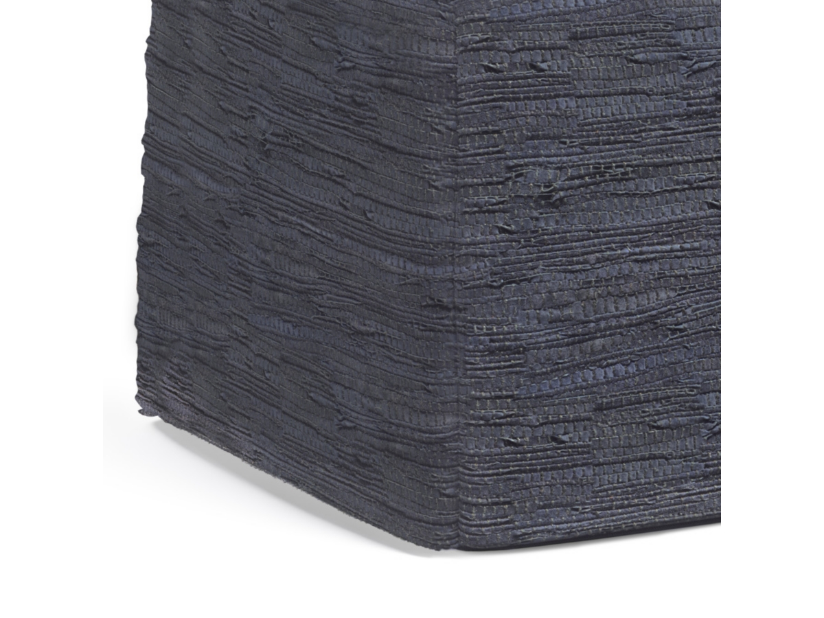 Simpli Home Fredrik Woven Leather Square Pouf, , large