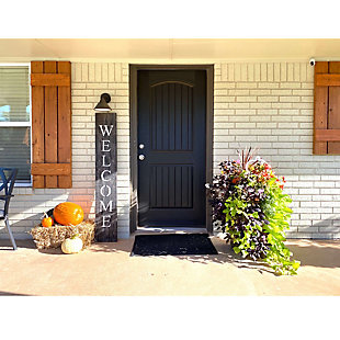 Rustic Rustic Farmhouse 5' Smoky Black Welcome Sign Front Porch, Smoky Black, rollover