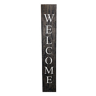 Rustic Rustic Farmhouse 5' Smoky Black Welcome Sign Front Porch, Smoky Black, large