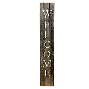 Rustic Rustic Farmhouse 5' Weathered Gray Welcome Sign Front Porch, Weathered Gray, large