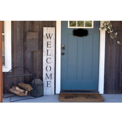 Rustic Rustic Farmhouse 5' White Wash Welcome Sign Front Porch, White Wash, large