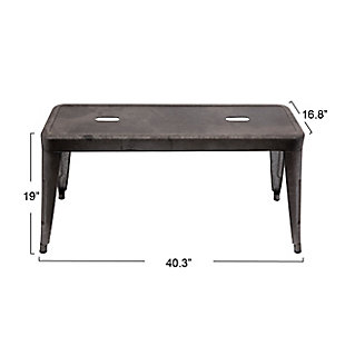 Creative Co-Op Rectangle Galvanized Metal Bench, , large