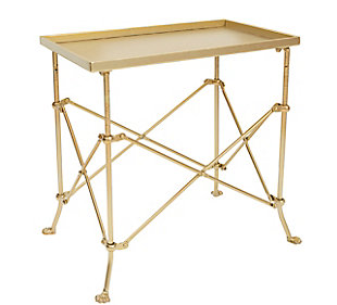 Creative Co-Op Rectangle Tray-style Metal Accent Table, Gold, rollover