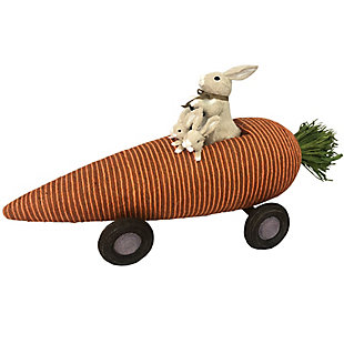 29-In. Wide Sisal Carrot Car with Bunnies Figurine, , large