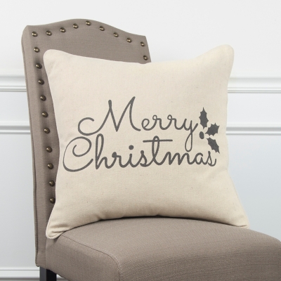 A600024721 Merry Christmas Holiday Throw Pillow, Gray sku A600024721