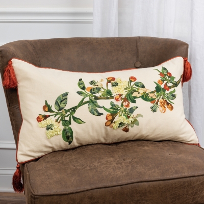 Greenery Holiday Throw Pillow
