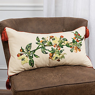 Greenery Holiday Throw Pillow, , rollover