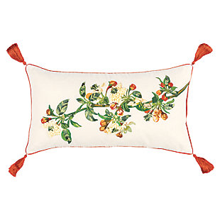 Greenery Holiday Throw Pillow, , large