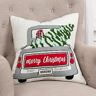 Christmas Truck Holiday Throw Pillow, , rollover