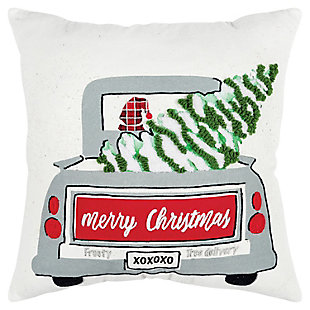 Christmas Truck Holiday Throw Pillow, , large
