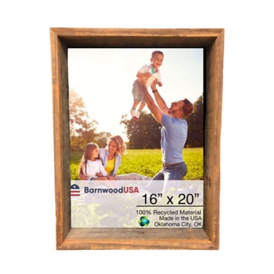 BarnwoodUSA Rustic Farmhouse 16x20 Weathered Gray Shadow Box Frame, , large