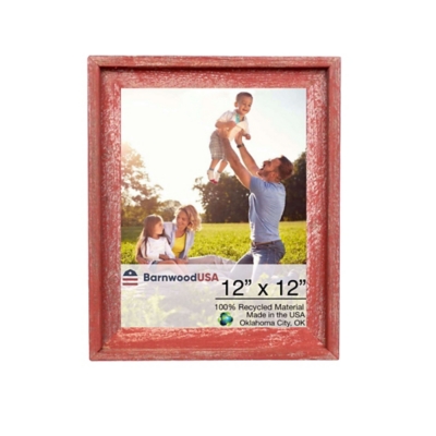 BarnwoodUSA Farmhouse Signature 12x12 Rustic Red Picture Frame, Rustic Red, large