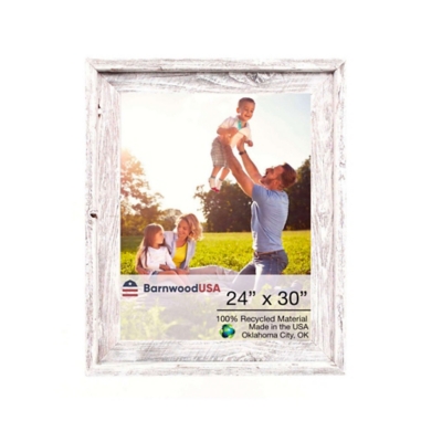 BarnwoodUSA Farmhouse Signature 24x30 White Wash Picture Frame, White Wash, large