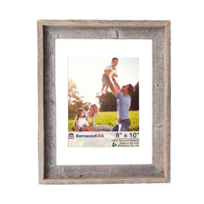 BarnwoodUSA Farmhouse Signature 11x14 Picture Frame With 8x10 White Mat, , large