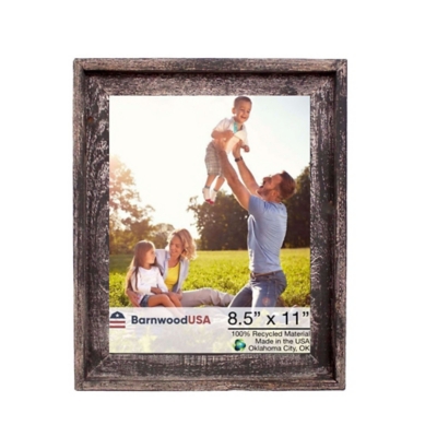 BarnwoodUSA Farmhouse Signature 8.5x11 Smoky Black Picture Frame, Smoky Black, large