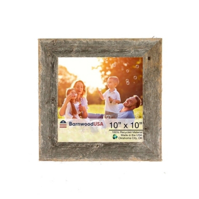 BarnwoodUSA Farmhouse 10x10 Weathered Gray Picture Frame (1.5" Molding), Weathered Gray, large