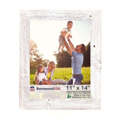 BarnwoodUSA Farmhouse 11x14 White Wash Picture Frame (1.5" Molding), White Wash, large