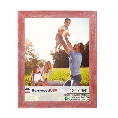 BarnwoodUSA Farmhouse 12x16 Rustic Red Picture Frame (1.5" Molding), Rustic Red, large