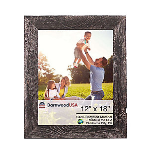 BarnwoodUSA Farmhouse 12x18 Smoky Black Picture Frame (1.5" Molding), Smoky Black, large
