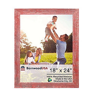BarnwoodUSA Farmhouse 18x24 Rustic Red Picture Frame (1.5" Molding), Rustic Red, large