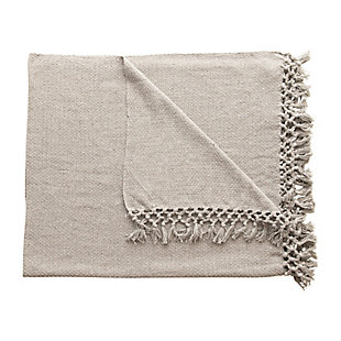 This attractive woven recycled cotton blend throw with tassels is a soft and comfy accessory. It is a functional and stylish accessory for your bedroom or living room that complements many décor styles.Attractive woven recycled cotton blend throw with tassels is a soft and comfy accessory | Fabric and tassels are a warm grey color | A functional and stylish accessory for your bedroom or living room that complements many décor styles | A soft and cozy covering that will complement many design styles, machine wash | 80% cotton, 20% viscose