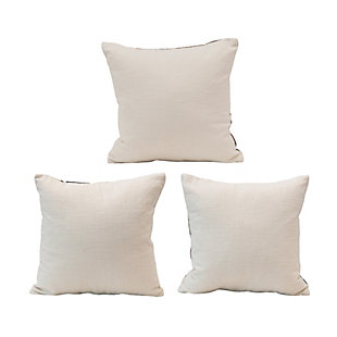This alluring and unique cotton pillow with an abstract design is a soft and comfy accessory. It is a functional and stylish accessory for your bedroom or living room that complements many décor styles.Alluring and unique cotton pillow with an abstract design is a soft and comfy accessory | Fabric has a varying palette of soft white, browns, and black | A functional and stylish accessory for your bedroom or living room that complements many décor styles | Comes in a set of three different styles, machine wash | 100% cotton