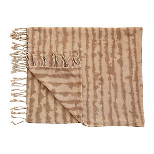 This boho inspired cotton blend tie-dyed throw with tassels has a neutral and soft appearance. A pleasing floor accent that will be a great decorating piece for a living room, den, dining room, bedroom, or office.Boho inspired cotton blend tie-dyed throw with tassels has a neutral and soft appearance | Fabric is neutral tones of brown and beige | A pleasing floor accent that will be a great decorating piece for a living room, den, dining room, bedroom, or office | A soft and cozy accent that will effortlessly add depth and bring your room design together, machine wash cold, gentle cycle | 100% cotton