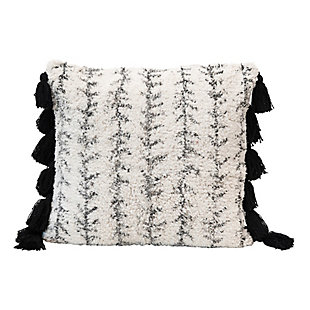 Creative Co-Op Cotton Printed Tufted Tasseled Pillow, , large