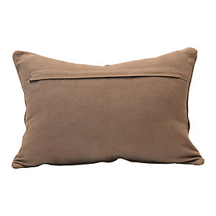 This cotton pillow instantly upgrades any couch or chair, and catches the eye effortlessly with its brown coloring and metallic threading. Made out of jute and cotton lumbar, this pillow brings both comfort and unique style to any seating and is perfect for sparkly holidaysThis jute and cotton lumbar pillow instantly upgrades any couch or chair, and catches the eye effortlessly with its brown base and metallic accents | Made out of jute and cotton lumbar | Looks great in a neutral home | Adds both style and comfort to any seat | 100% jute, cover back: 100% cotton