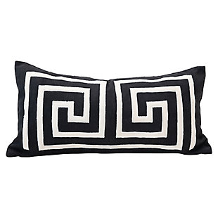 Creative Co-Op Appliqued Woven Cotton Lumbar Pillow, , large