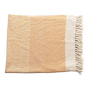 This throw is perfect for any home. Made out of woven recycled cotton, this throw features a beautiful shade of yellow. Perfect for throwing over couches, chairs or beds, or for covering up with on movie nightThis recycled cotton throw is perfect for any country home or eclectic home that loves color | Woven recycled cotton blend | Beautiful shade of yellow | Adds both style and comfort to any seat | 52% cotton, 30% polyester, 5% acrylic, 5% rayon, 5% nylon, 3% other fiber