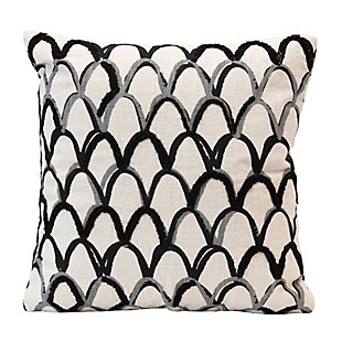 Creative Co-Op Scallop Pattern Cotton Pillow, , large
