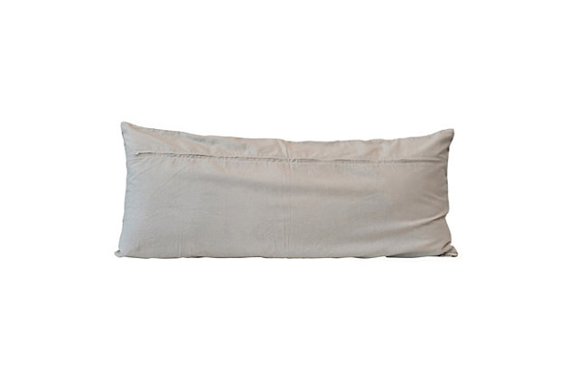 Black & Cream Creative Co-Op Woven Cotton Blend Jacquard Lumbar Pillow 
