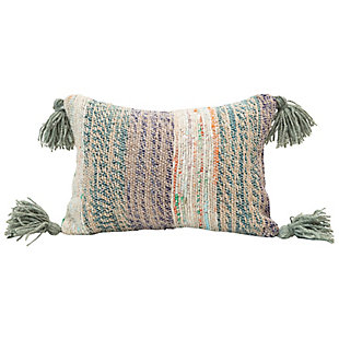 Creative Co-Op Cotton Woven Lumbar Tasseled Pillow, , large