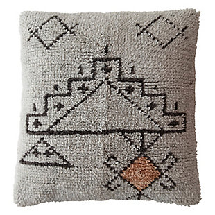 Creative Co-Op Abstract Wool Cotton Tufted Pillow, , large