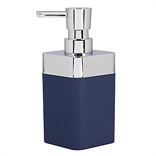 Home Basics Skylar 10 oz. ABS Plastic Soap/Lotion Dispenser, Navy, Navy, large