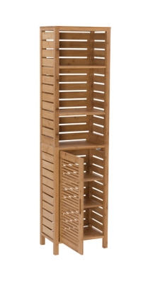 Linon Bracken Tall Bamboo Storage Cabinet, Brown