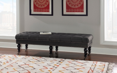 Isabelle Bed Bench, Dark Charcoal Gray, large
