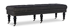 Isabelle Bed Bench, Dark Charcoal Gray, large