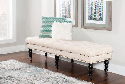 Linon Isabelle 62 Inch Bench, Dark Espresso, large