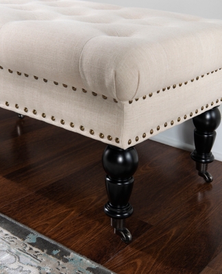Linon Isabelle 62 Inch Bench, Dark Espresso, large
