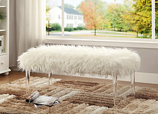 Luxus Faux Flokati Bench, , rollover