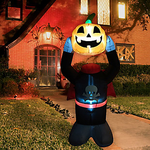 Fraser Hill 6-ft. Headless Pumpkin Inflatable with Arm Motion and Lights, , rollover