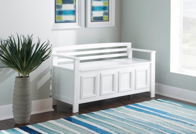 Linon Laredo Storage Bench, White