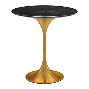 Lippa 20" Round Modern Side Table, Gold/Black, large