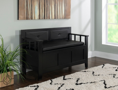 Linon Carlton Storage Bench, Black