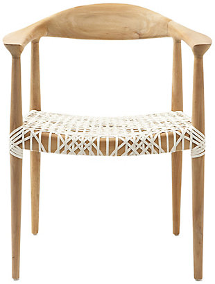 Safavieh Bandelier Arm Chair, Light Oak/Off White, large
