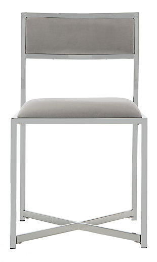 Safavieh Menken Chrome Side Chair (Set of 2), Gray, large