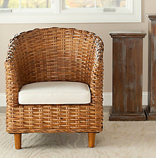 Safavieh Omni Barrel Chair, Honey/White, rollover